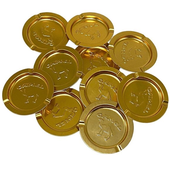 Camel Ash Tray 1990 Set of 10 Metal Vintage Nostalgia Smoking Bar Disposable NEW - Picture 5 of 11